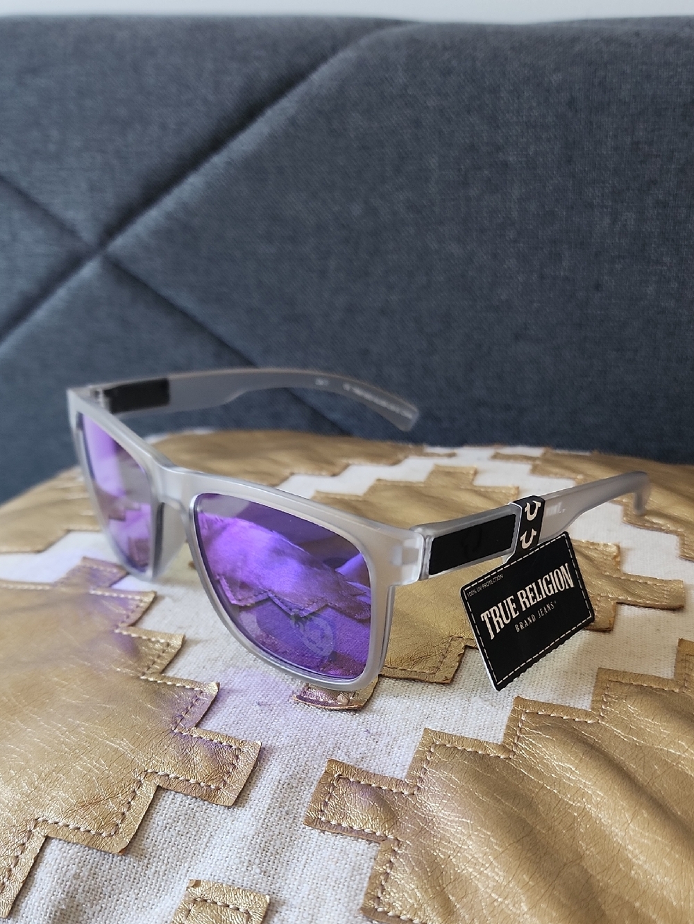 True Religion Purple Lens Sunglasses with Frosted Frame